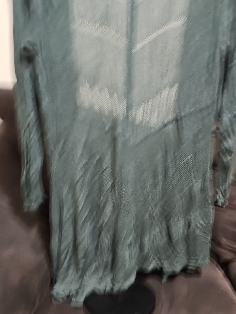Lightweight Open-Front Green Women's Cardigan - Picture 7 of 9